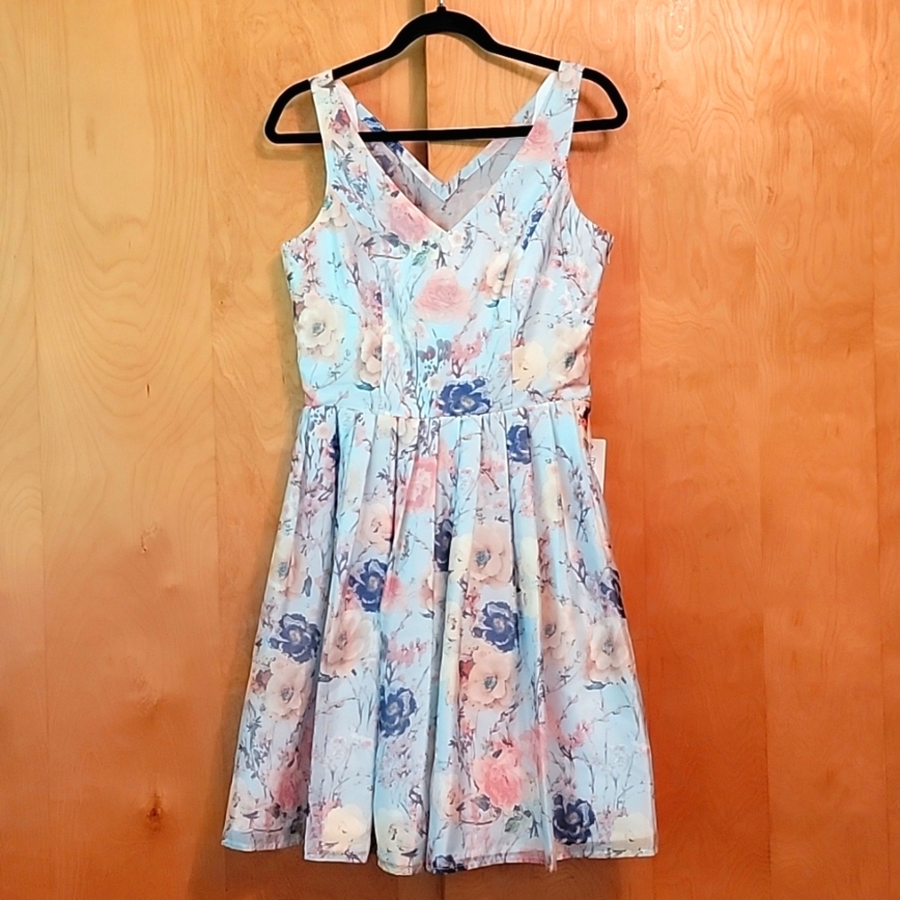 A. drea Pastel Floral Fit and Flare Dress